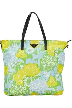 Prada Pre-owned, Dame, Grøn, ONE SIZE, Uld, Pre-owned Canvas prada-tasker