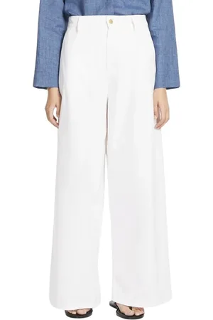 Max Mara Bukser, Dame, Hvid, M, Bomuld, Vincent Lange Bukser