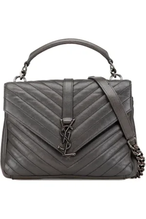 Saint Laurent Pre-owned, Dame, Grå, ONE SIZE, Uld, Pre-owned Laeder hndtasker
