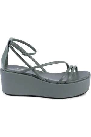 Calvin Klein Sko, Dame, Grøn, 37 EU, Uld, Grøn Platform Kile Sandal