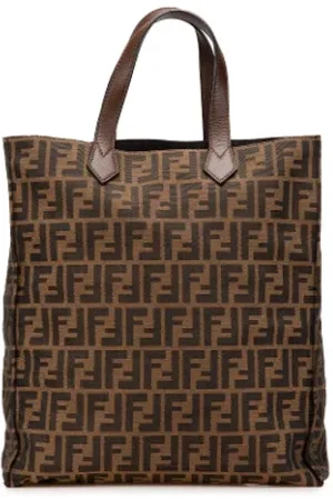 Fendi Pre-owned, Dame, Brun, ONE SIZE, Tyl, Pre-owned Canvas totes