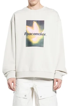 OAMC Sweathshirts & Hoodies, Herre, Hvid, S, Bomuld, Peacemaker Bird Crewneck Sweater