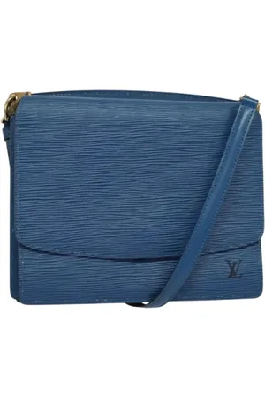 LOUIS VUITTON Pre-owned, Dame, Blå, ONE SIZE, Uld, Pre-owned Laeder louis-vuitton-tasker
