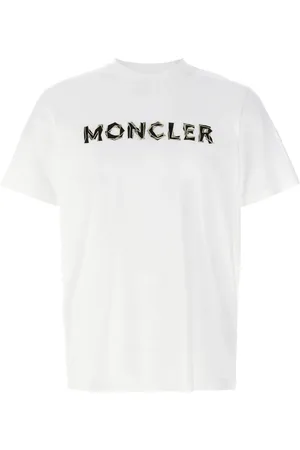 Moncler Top, Herre, Hvid, 2XL, Bomuld, Hvide T-shirts og Polos med Logo