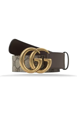 Gucci Tilbehør, Herre, Flerfarvet, 90 CM, Læder, Herrebælte i læder med logo spænde