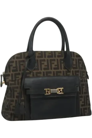 Fendi Pre-owned, Dame, Brun, ONE SIZE, Tyl, Pre-owned canvas håndtasker