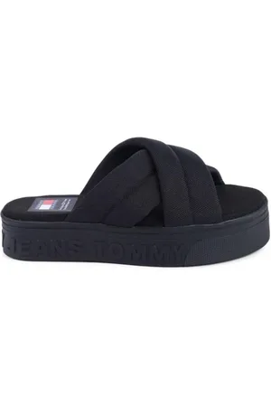 Tommy Hilfiger Sko, Dame, Sort, 40 EU, Polyester, Sort CrossStrap Sandaler
