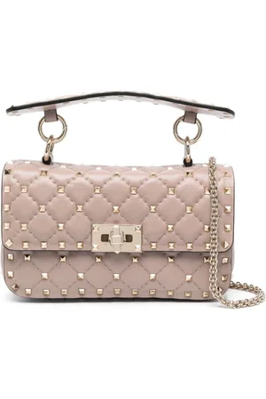 VALENTINO GARAVANI Taske, Dame, Lyserød, ONE SIZE, Læder, Rockstud Spike Small Top Handle Taske