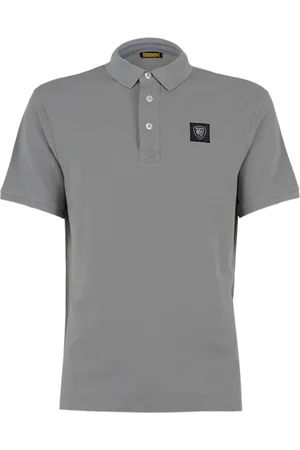 Blauer Top, Herre, Grå, L, Bomuld, Logo Skjold Polo Shirt Grå Mænd