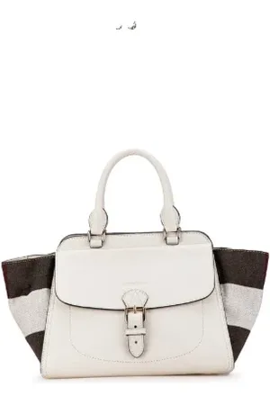Burberry Pre-owned, Dame, Hvid, ONE SIZE, Tyl, Pre-owned Laeder hndtasker