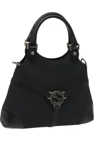 Gucci Pre-owned, Dame, Sort, ONE SIZE, Tyl, Pre-owned canvas håndtasker