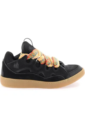 Lanvin Sko, Herre, Sort, 43 EU, Læder, Voluminøse Multilags Curb Sneakers