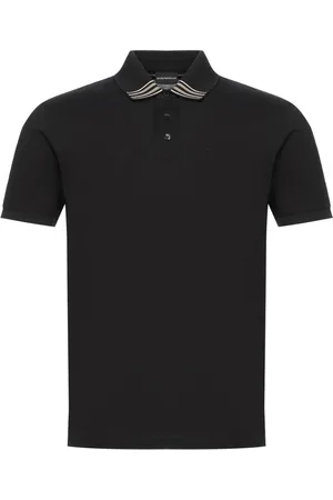 Emporio Armani Top, Herre, Sort, XL, Bomuld, Logo Front Button Polo Korte Ærmer