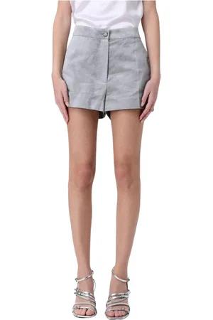Pinko Shorts, Dame, Grå, XS, Grå Ruskind Shorts til Kvinder