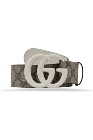 Gucci Tilbehør, Herre, Flerfarvet, 110 CM, Læder, Herrebælte i læder med logo spænde