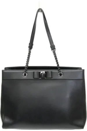 Salvatore Ferragamo Pre-owned, Dame, Sort, ONE SIZE, Uld, Pre-owned Laeder skuldertasker