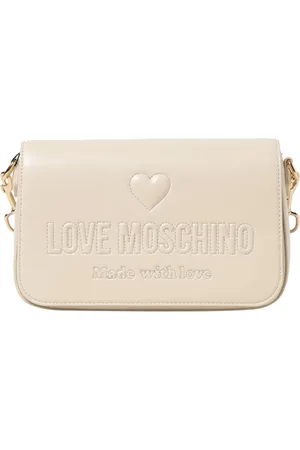 Moschino Taske, Dame, , ONE SIZE, Uld, Ivory Skuldertaske med Gyldne Detaljer