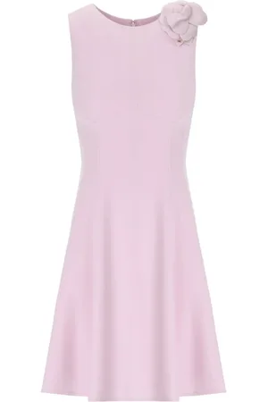 Elisabetta Franchi Kjole, Dame, Lyserød, M, Læder, Lyserød Sheath Kjole med Broche