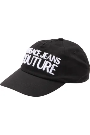 VERSACE Tilbehør, Herre, Sort, ONE SIZE, Canvas Baseball Hat Justerbar Lukning Sort/Hvid