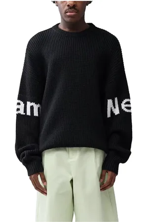 New Amsterdam Surf association Strik, Herre, Sort, XL, Sort Hvid Strik AOP Damebluse