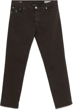 Brunello Cucinelli Bukser, Herre, Brun, XL, Bomuld, Cederbrune Twill Bukser