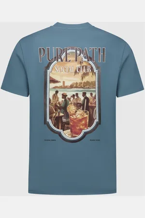 Pure Path Top, Herre, Blå, M, Bomuld, Blå Social Club T-Shirt Mænd