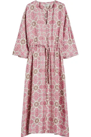 Max Mara Kjole, Dame, Lyserød, S, Uld, Silke V-Hals Kimono Kjole