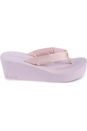 Calvin Klein Sko, Dame, Lyserød, 37 EU, Polyester, Platform Wedge Thong Sandal