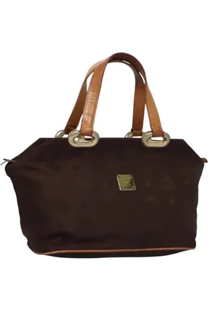 MCM Pre-owned, Dame, Brun, ONE SIZE, Nylon, Pre-owned nylon hndtasker