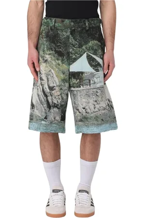 Msgm Shorts, Herre, Flerfarvet, M, Multifarvet Landskabsshorts