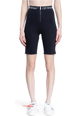 OFF-WHITE Shorts, Dame, Sort, S, Nylon, Sort Logo Jacquard Lynlåsshorts
