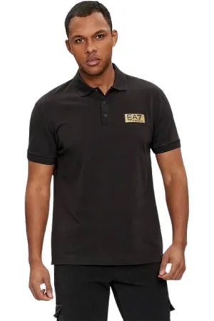 EA7 Top, Herre, Sort, M, Uld, Stilfuld Polo Shirt
