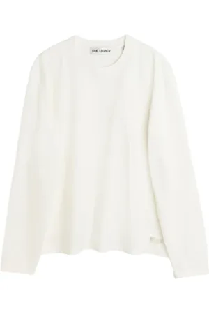 OUR LEGACY Top, Herre, Hvid, S, Bomuld, Hvid Bomuld Crew Neck T-shirt