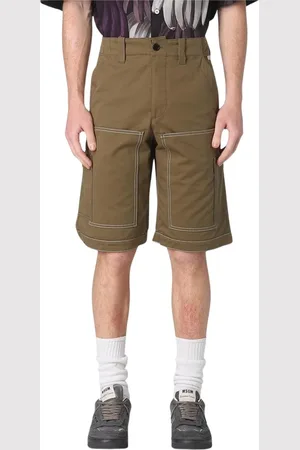 Msgm Shorts, Herre, Grøn, M, Bomuld, Grønne Cargo Shorts med Kontrastsyning