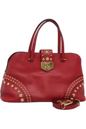 Prada Pre-owned, Dame, Rød, ONE SIZE, Uld, Pre-owned Laeder hndtasker