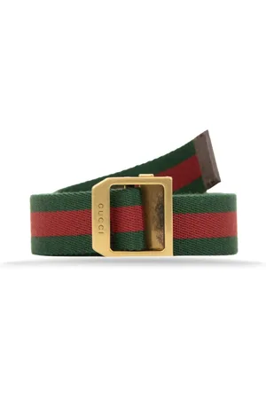Gucci Tilbehør, Herre, Flerfarvet, 105 CM, Læder, Herrebælte i stof med læderdetaljer