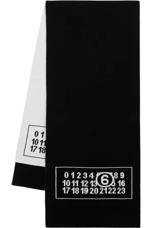 Maison Margiela Tilbehør, unisex, Sort, ONE SIZE, Uld, Uldhalstørklæde med jacquardmønster
