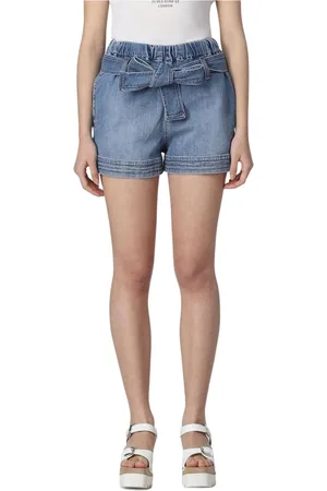 Stella McCartney Shorts, Dame, Blå, W25, Denim, Denim Bow Detalje Shorts
