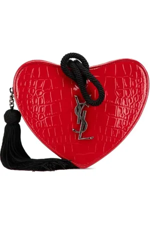 Saint Laurent Pre-owned, Dame, Rød, ONE SIZE, Tyl, Pre-owned Stof hndtasker