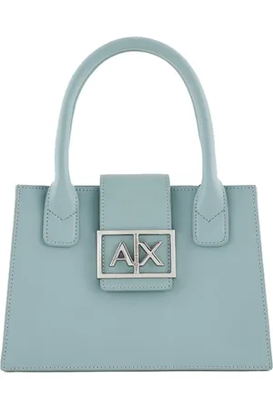 Armani Exchange Taske, Dame, Blå, ONE SIZE, Uld, Blå Struktureret Håndtaske med Aftagelig Strop