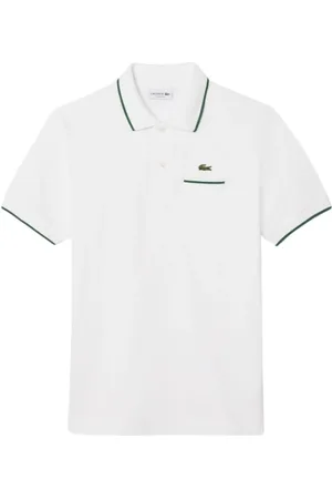 Lacoste Top, Herre, Hvid, M, Bomuld, Klassisk L.12.12 Polo med Lommedetalje