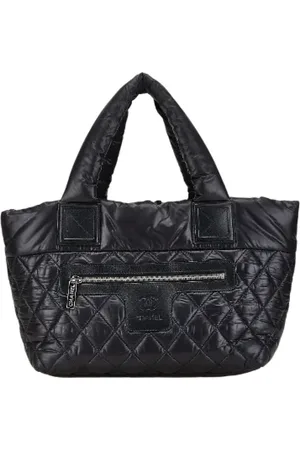 CHANEL Pre-owned, Dame, Sort, ONE SIZE, Nylon, Pre-owned Laeder totes