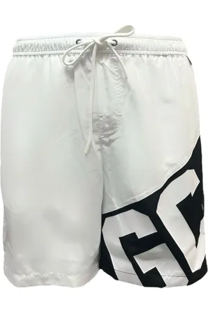 GCDS Badetøj, Herre, Hvid, XS, Polyester, Hvid Lang Logo Bånd Boxershorts