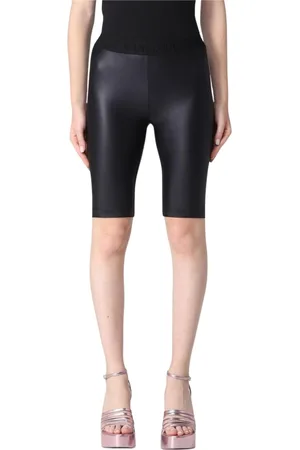 VERSACE Shorts, Dame, Sort, 2XS, Læder, Luksus Sorte Biker Shorts