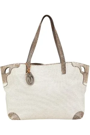 Cartier Pre-owned, Dame, Hvid, ONE SIZE, Tyl, Pre-owned canvas håndtasker
