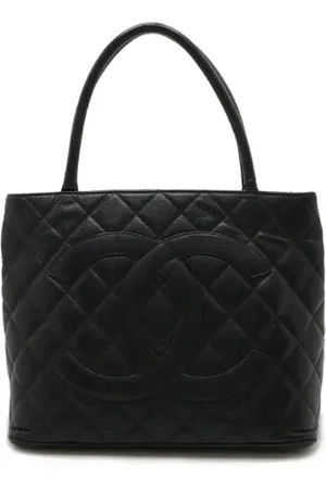 CHANEL Pre-owned, Dame, Sort, ONE SIZE, Tyl, Pre-owned Laeder totes