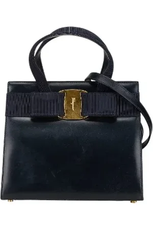 Salvatore Ferragamo Pre-owned, Dame, Sort, ONE SIZE, Uld, Pre-owned Laeder skuldertasker