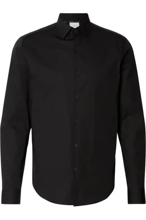 Calvin Klein Skjorte, Herre, Sort, XL, Bomuld, Sort Slim Fit Skjorte
