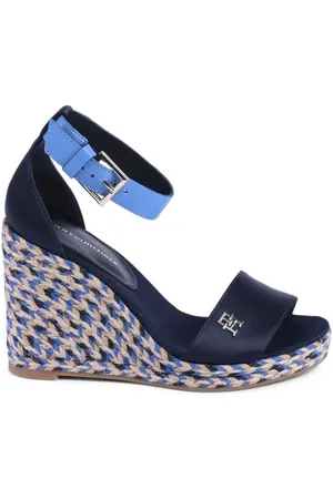 Tommy Hilfiger Sko, Dame, Blå, 40 EU, Polyester, Blå Kile Sandaler Platform