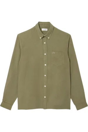 Lacoste Skjorte, Herre, Grøn, 4XL, Minimalistisk Skjorte til Hverdagens Elegance